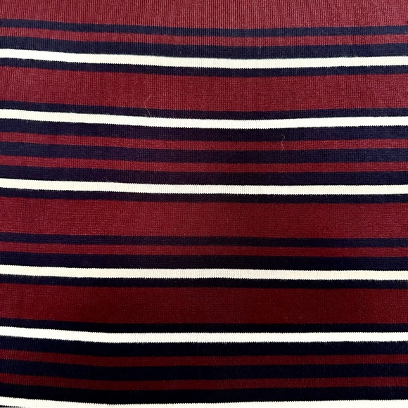 LOFT Striped Pull on Skirt, Navy Blue, Burgundy, Ivory Stripes, Size Large, NWT - Picture 6 of 11